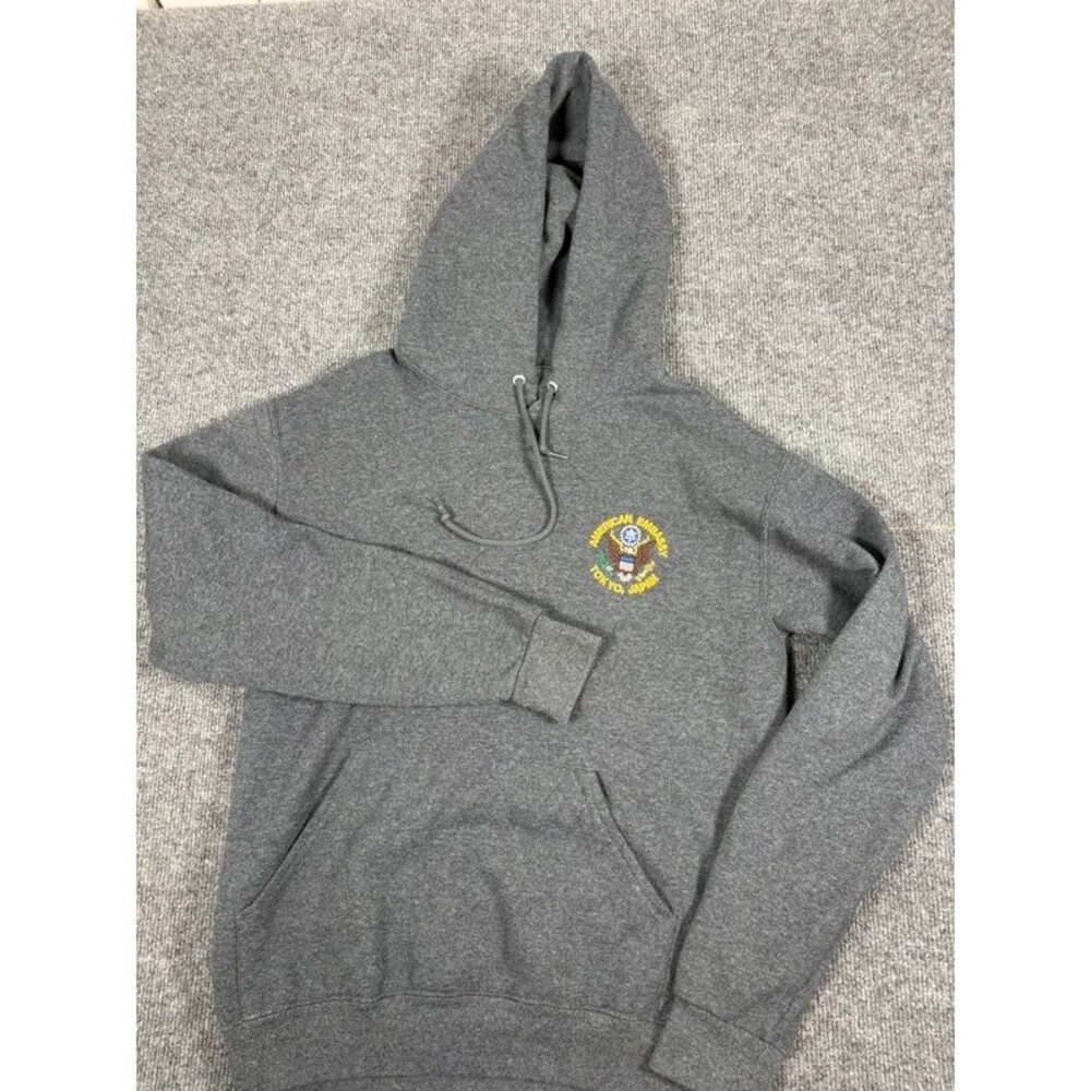 Vintage US Embassy Tokyo Hoodie Gray – Military Core Streetwear Gorpcore S